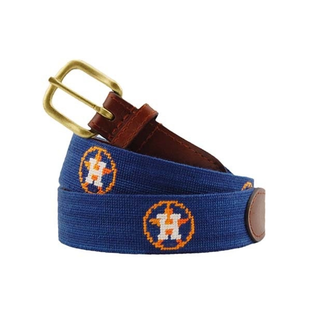 SMATHERS & BRANSON HOUSTON ASTROS NEEDLEPOINT BELT - small